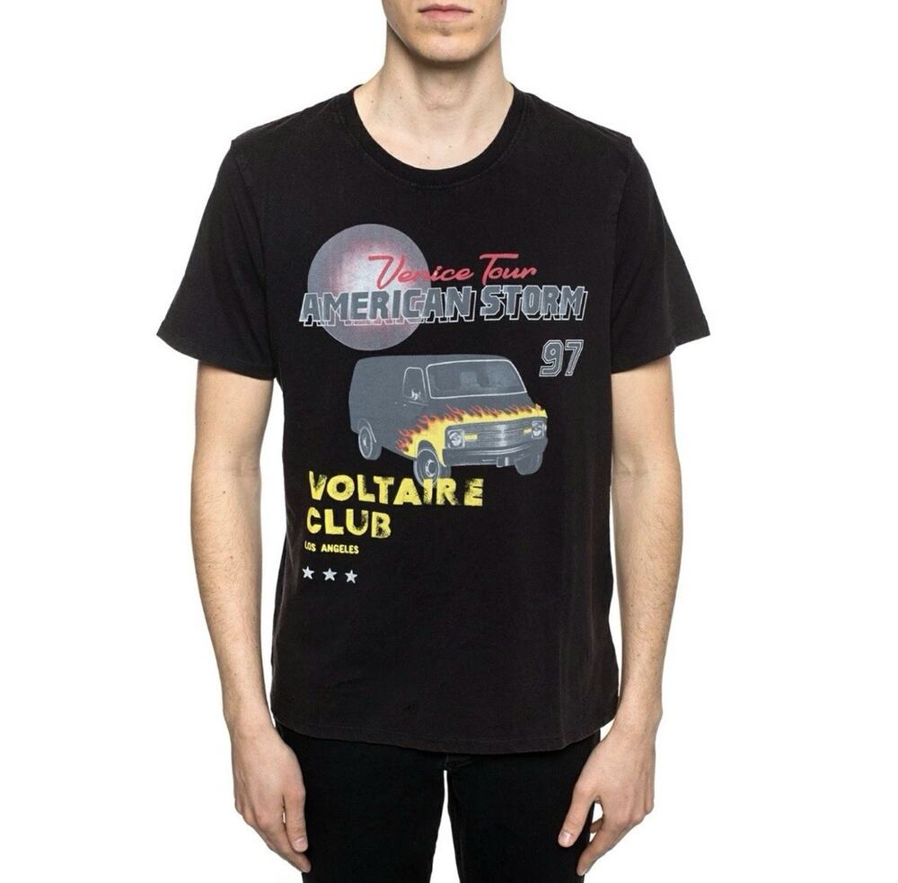 Zadig & Voltaire Men’s Graphic T Shirt Medium Black Ted Van American Storm